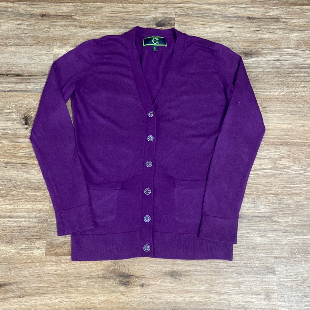 C. Wonder Purple Classic Long Sleeve Cardigan Size Medium